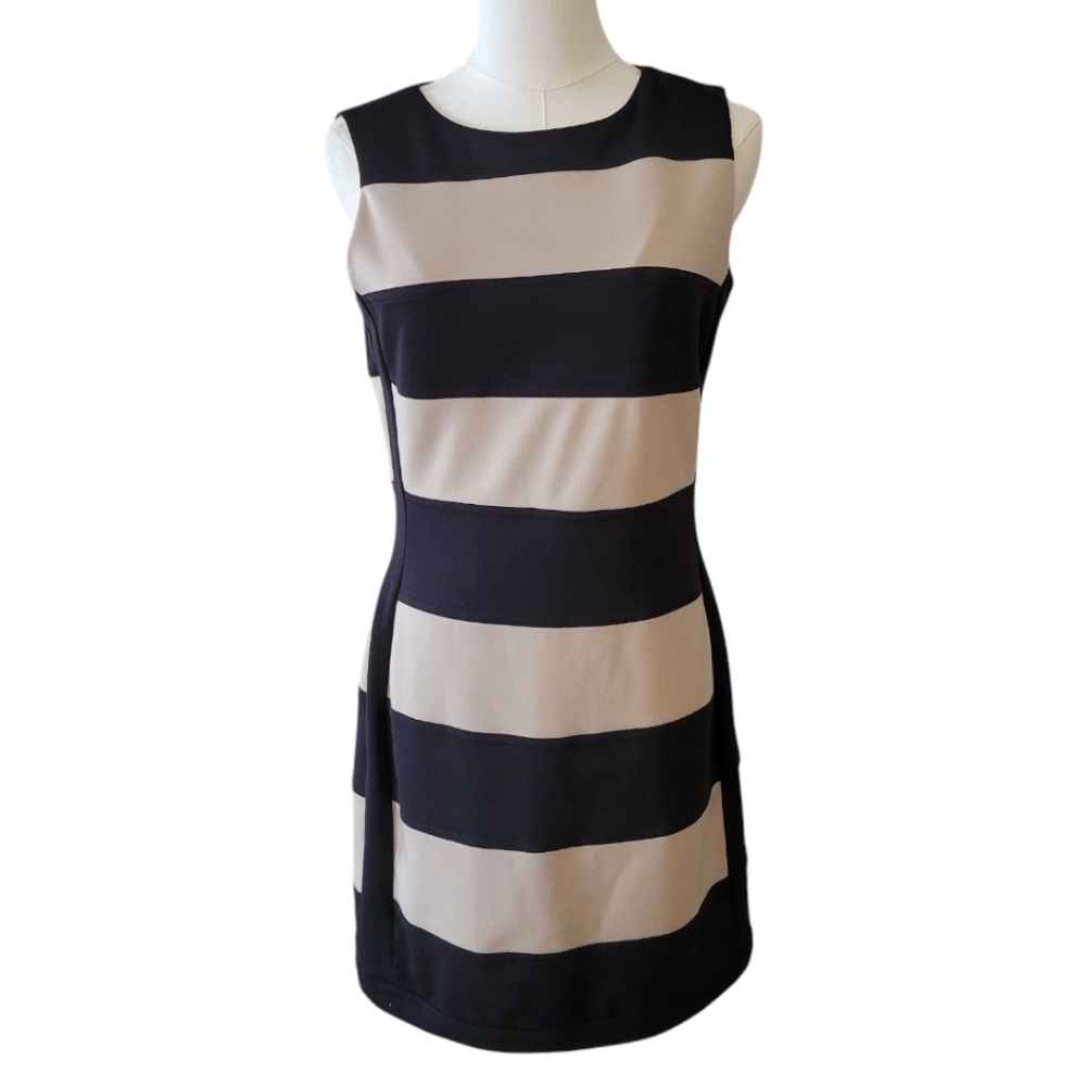 Calvin Klein Sleeveless Striped Ponte‎ Knit Dress Size 4